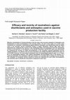 Research paper thumbnail of Efficacy and toxicity of neutralizers against disinfectants and antiseptics used in vaccine production facility