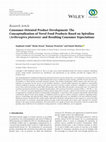 Research paper thumbnail of Consumer-Oriented Product Development: The Conceptualization of Novel Food Products Based on Spirulina (Arthrospira platensis) and Resulting Consumer Expectations