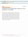 Research paper thumbnail of Perceptions of the appropriate response to norm violation in 57 societies