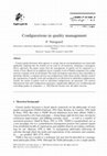 Research paper thumbnail of Configurations in quality management