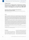 Research paper thumbnail of Determinants of inappropriate complementary feeding practices in young children in Sri Lanka: secondary data analysis of Demographic and Health Survey 2006-2007