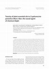 Research paper thumbnail of Toxicity of plant essential oils to Cryphonectria parasitica (Murr.) barr, the causal agent of chestnut blight