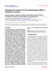 Research paper thumbnail of Adopting the system of rice intensification (SRI) in Tanzania: A review