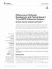 Research paper thumbnail of Differences in Technical Development and Playing Space in Three UEFA Champions Leagues