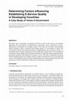 Research paper thumbnail of Determining Factors Influencing Establishing E-Service Quality in Developing Countries