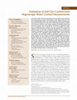 Research paper thumbnail of Estimation of Soil Clay Content from Hygroscopic Water Content Measurements