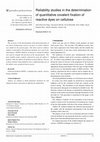 Research paper thumbnail of Reliability studies in the determination of quantitative covalent fixation of reactive dyes on cellulose