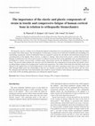 Research paper thumbnail of The importance of the elastic and plastic components of strain in tensile and compressive fatigue of human cortical bone in relation to orthopaedic biomechanics