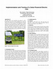 Research paper thumbnail of Implementation and Testing of a Solar-Powered Electric Cart