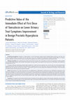 Research paper thumbnail of Predictive value of the immediate effect of first dose of tamsulosin on lower urinary tract symptoms improvement in benign prostatic hyperplasia patients