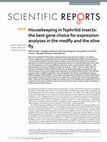 Research paper thumbnail of Housekeeping in Tephritid insects: the best gene choice for expression analyses in the medfly and the olive fly