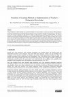 Research paper thumbnail of Variations of Learning Methods as Implementation of Teacher’s Pedagogical Knowledge