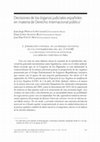 Research paper thumbnail of Decisiones de los órganos judiciales españoles en materia de Derecho internacional público