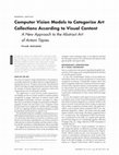 Research paper thumbnail of Computer Vision Models to Categorize Art Collections According to the Visual Content: A New Approach to the Abstract Art of Antoni Tàpies