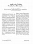 Research paper thumbnail of Markets for Product Modification Information