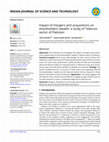 Research paper thumbnail of Impact of mergers and acquisitions on shareholders' wealth: a study of Telecom sector of Pakistan