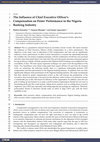 Research paper thumbnail of The Influence of Chief Executive Officer&rsquo;s Compensation on Firms&rsquo; Performance in the Nigeria Banking Industry