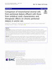 Research paper thumbnail of Comparison of mesenchymal stromal cells from peritoneal dialysis effluent with those from umbilical cords: characteristics and therapeutic effects on chronic peritoneal dialysis in uremic rats