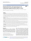 Research paper thumbnail of Oral Escherichia coli expressing IL-35 meliorates experimental colitis in mice