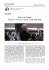 Research paper thumbnail of In Memory of Professor John E. Casida(1929-2018)