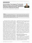 Research paper thumbnail of Concerns About The Integrity of The Scientific Research Process-Focus On Recent Negative Publications Regarding Nutrition, Multivitamins, Fish Oil And Cardiovascular Disease