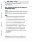 Research paper thumbnail of Peptide identifications and false discovery rates using different mass spectrometry platforms