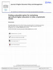 Research paper thumbnail of Finding a plausible option for revitalising agricultural higher education in India: a systematic review