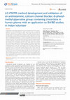 Research paper thumbnail of LC-MS/MS method development and validation of an antihistaminic, calcium channel blocker, di-phenyl-methyl-piperazine group containing cinnarizine in human plasma with an application to BA/BE studies in Indian volunteer