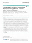 Research paper thumbnail of Phylogeography of human Y-chromosome haplogroup Q3-L275 from an academic/citizen science collaboration