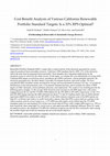 Research paper thumbnail of Cost-benefit analysis of various California renewable portfolio standard targets: Is a 33% RPS optimal?