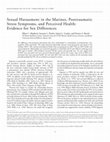 Research paper thumbnail of Sexual harassment in the Marines, posttraumatic stress symptoms, and perceived health: Evidence for sex differences