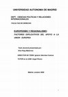 Research paper thumbnail of Europeismo y regionalismo factores explicativos del apoyo a la Unión Europea