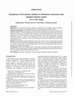 Research paper thumbnail of Comparison of the primary stability of orthodontic miniscrews after repeated insertion cycles