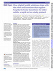 Research paper thumbnail of How digital health solutions align with the roles and functions that support hospital to home transitions for older adults: a rapid review study protocol