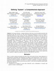 Research paper thumbnail of Defining “System”: a Comprehensive Approach