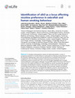 Research paper thumbnail of Identification of slit3 as a locus affecting nicotine preference in zebrafish and human smoking behaviour