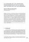 Research paper thumbnail of La función de los derechos fundamentales en el marco del Estado de las Autonomías