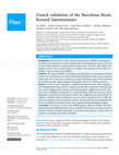 Research paper thumbnail of French validation of the Barcelona Music Reward Questionnaire