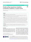 Research paper thumbnail of Ocular surface squamous neoplasia in Northern Thailand: a 16-year review