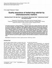 Research paper thumbnail of Quality assurance of herbal drug valerian by chemotaxonomic markers