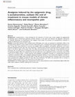 Research paper thumbnail of Analgesia induced by the epigenetic drug, L-acetylcarnitine, outlasts the end of treatment in mouse models of chronic inflammatory and neuropathic pain