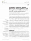 Research paper thumbnail of A Research Agenda for Affective Dimensions in Climate Change Risk Perception and Risk Communication