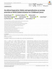 Research paper thumbnail of An ethical imperative: Safety and specialization as nursing priorities of WHO Global Initiative for Childhood Cancer