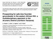 Research paper thumbnail of Prospecting for safe (low fluoride) groundwater in the Eastern African Rift: the Arumeru District (Northern Tanzania)