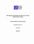 Research paper thumbnail of The Impact of the RussiaUkraine Gas Crisis in South Eastern Europe