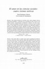 Research paper thumbnail of El amor en las ciencias sociales: cuatro visiones teóricas