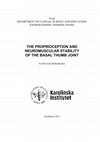 Research paper thumbnail of The effect of individual isometric muscle loading on the alignment of the base of the thumb metacarpal: a cadaveric study