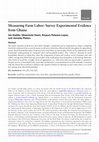 Research paper thumbnail of Measuring Farm Labor: Survey Experimental Evidence from Ghana