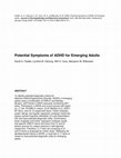 Research paper thumbnail of Potential Symptoms of ADHD for Emerging Adults