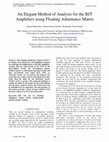 Research paper thumbnail of An Elegant Method of Analysis for the BJT Amplifiers using Floating Admittance Matrix